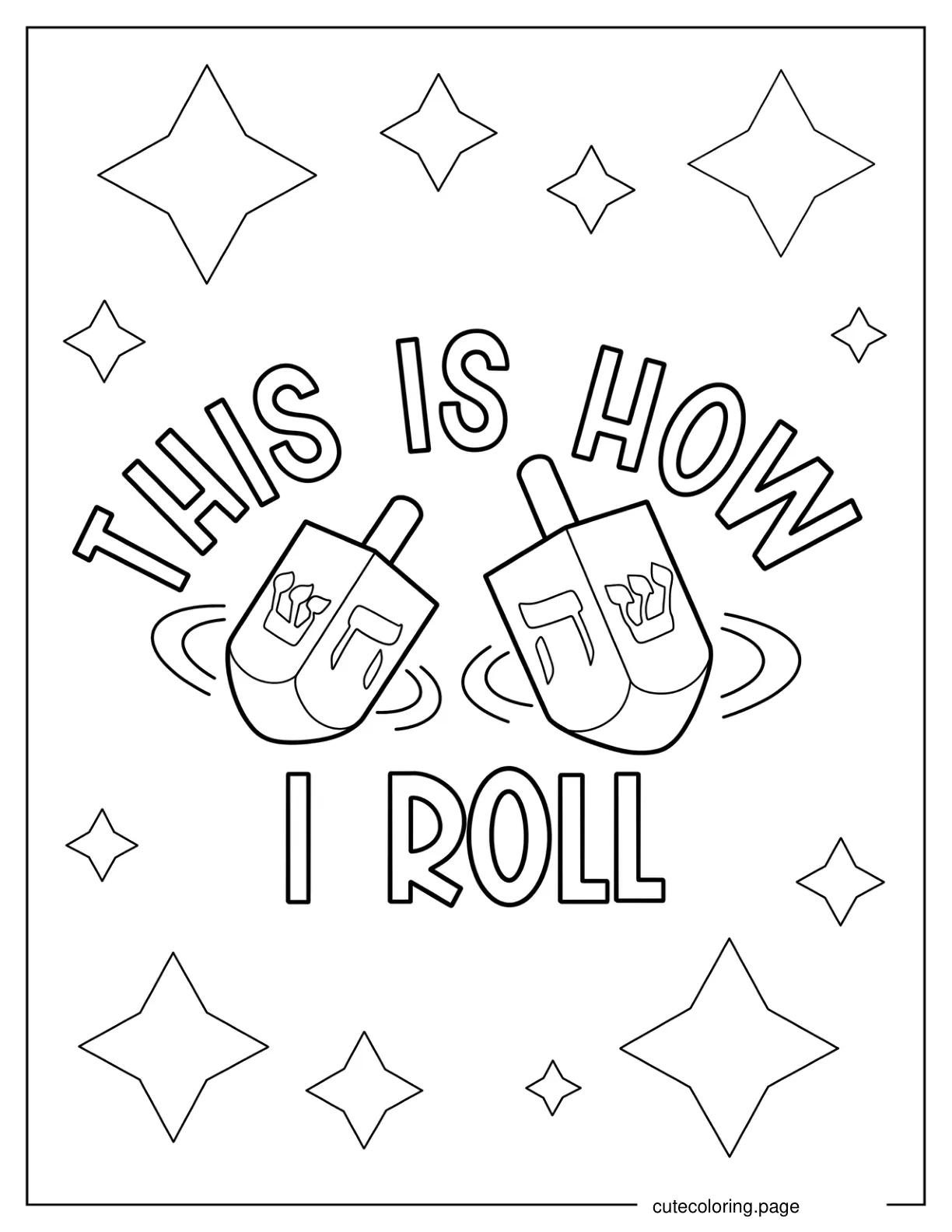 This Is How I Roll Dreidels Coloring Sheet coloring page