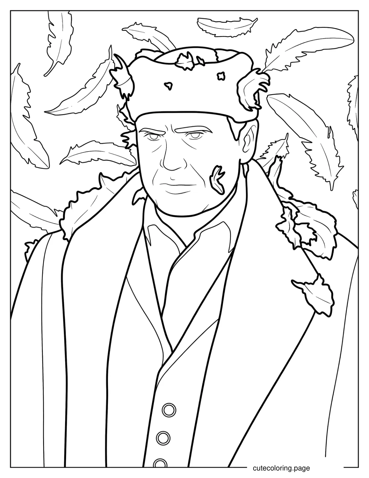 Angry Marv Covered In Feathers Coloring Page coloring page