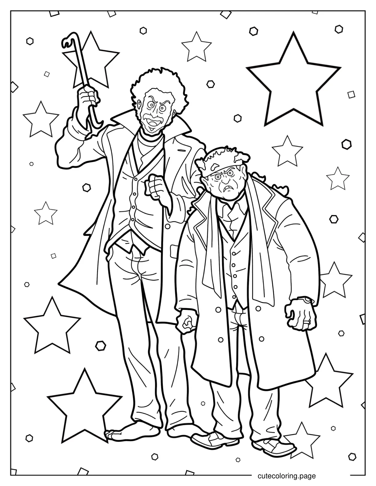 Cartoon Home Alone Marv And Harry Coloring Page For Kids coloring page