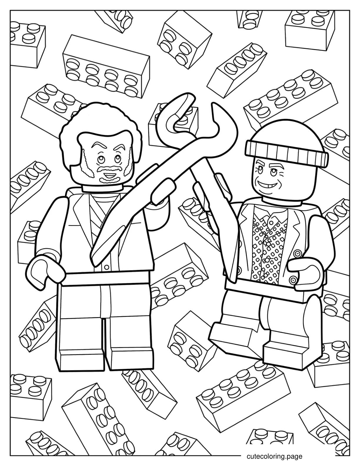 Cute Home Alone Marv And Harry Lego Coloring Page coloring page