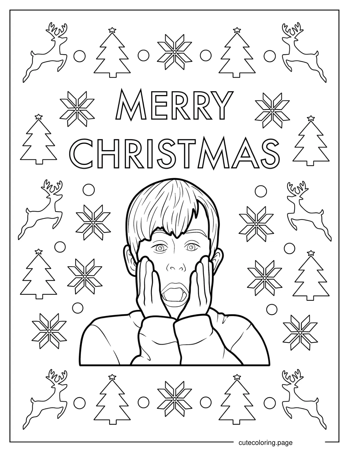 Home Alone Kevin McCallister Christmas Poster coloring page