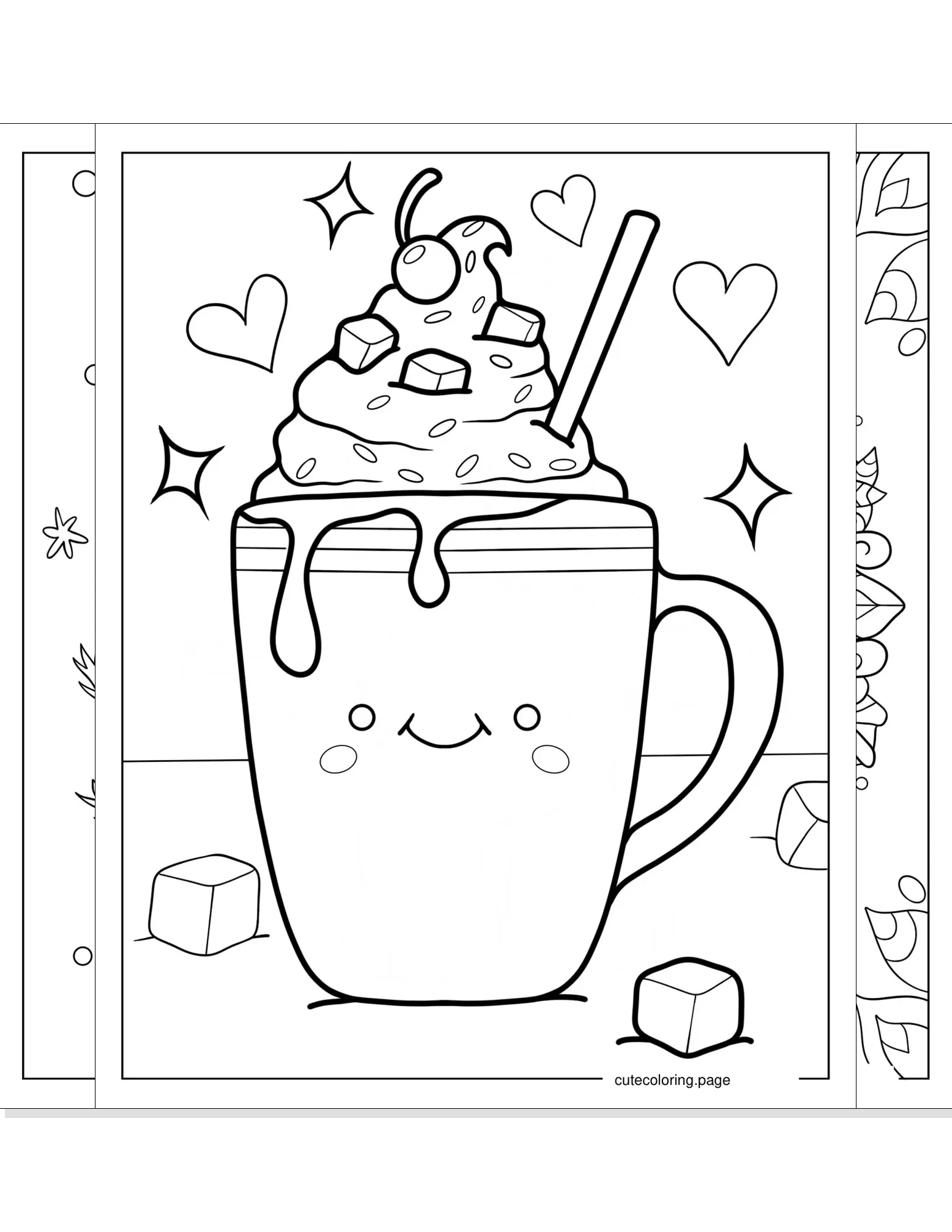 hot chocolate coloring pages coloring page