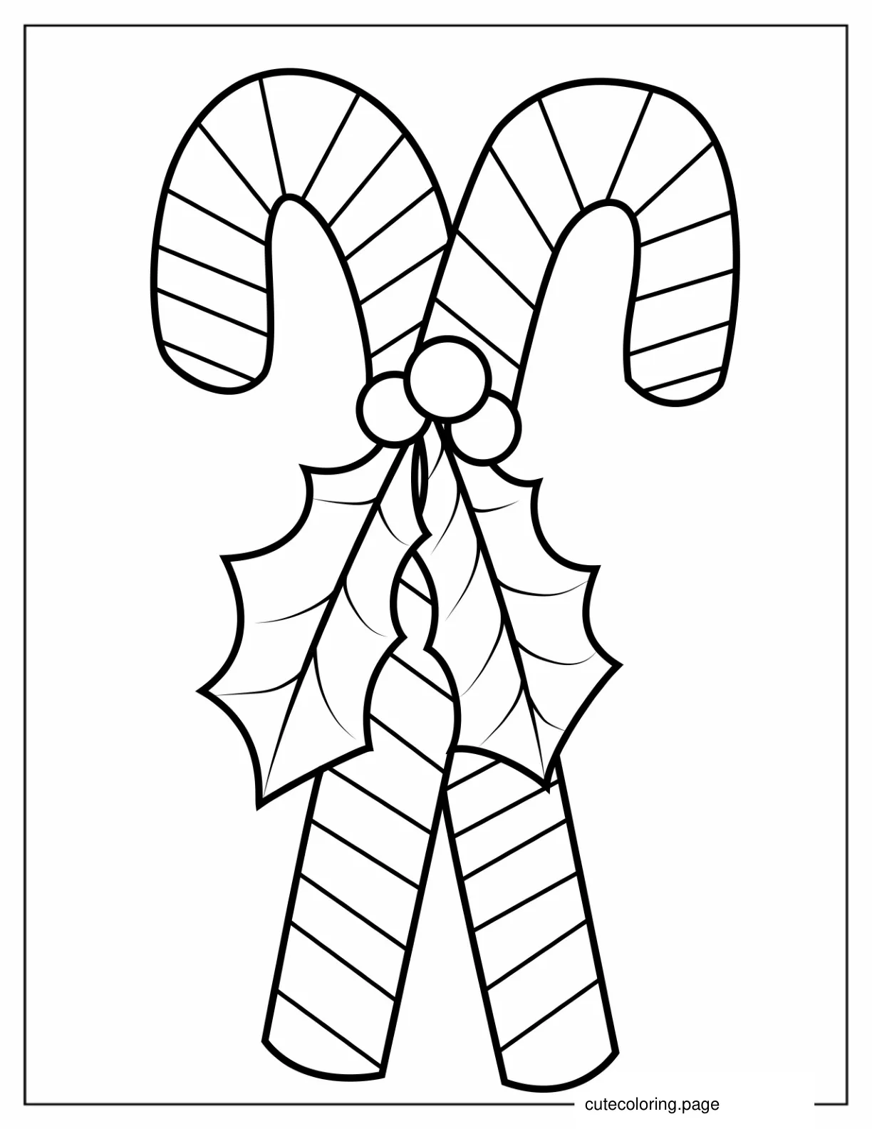 Coloring Page Of Mistletoe And Candy Canes coloring page