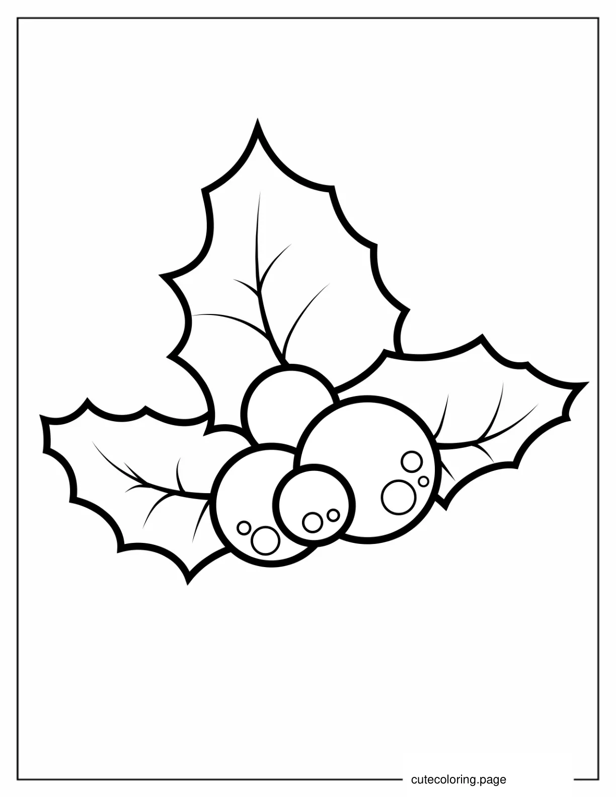 Easy To Color Mistletoe For Preschoolers coloring page