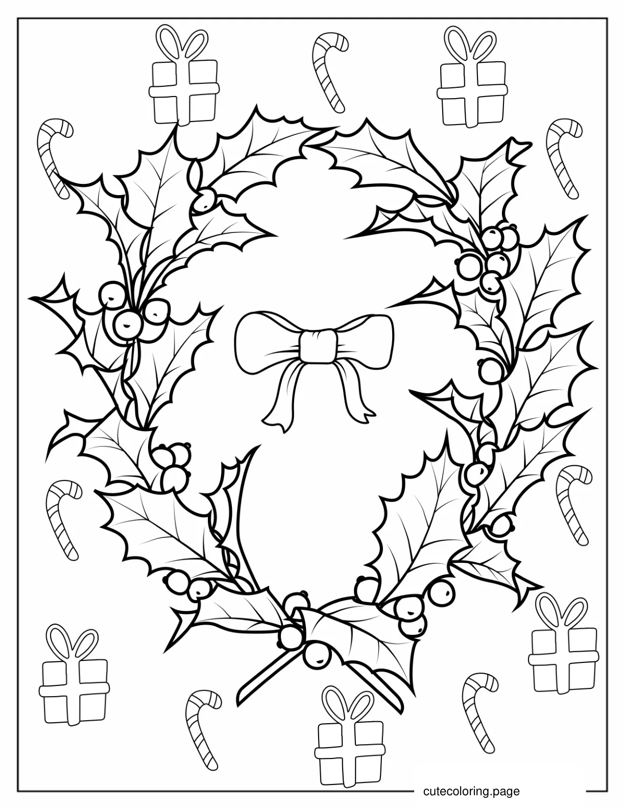 Intricate Mistletoe Coloring Page coloring page