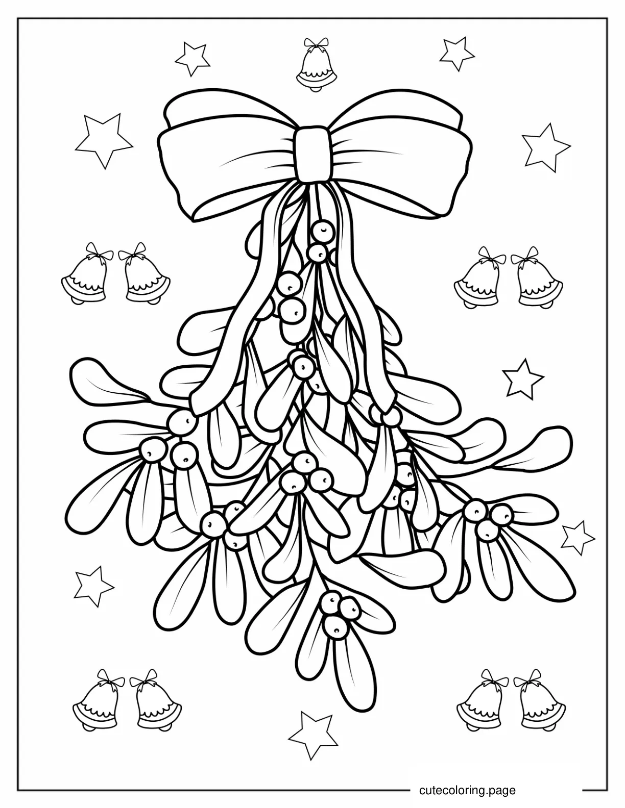 Realistic Looking Mistletoe To Color coloring page