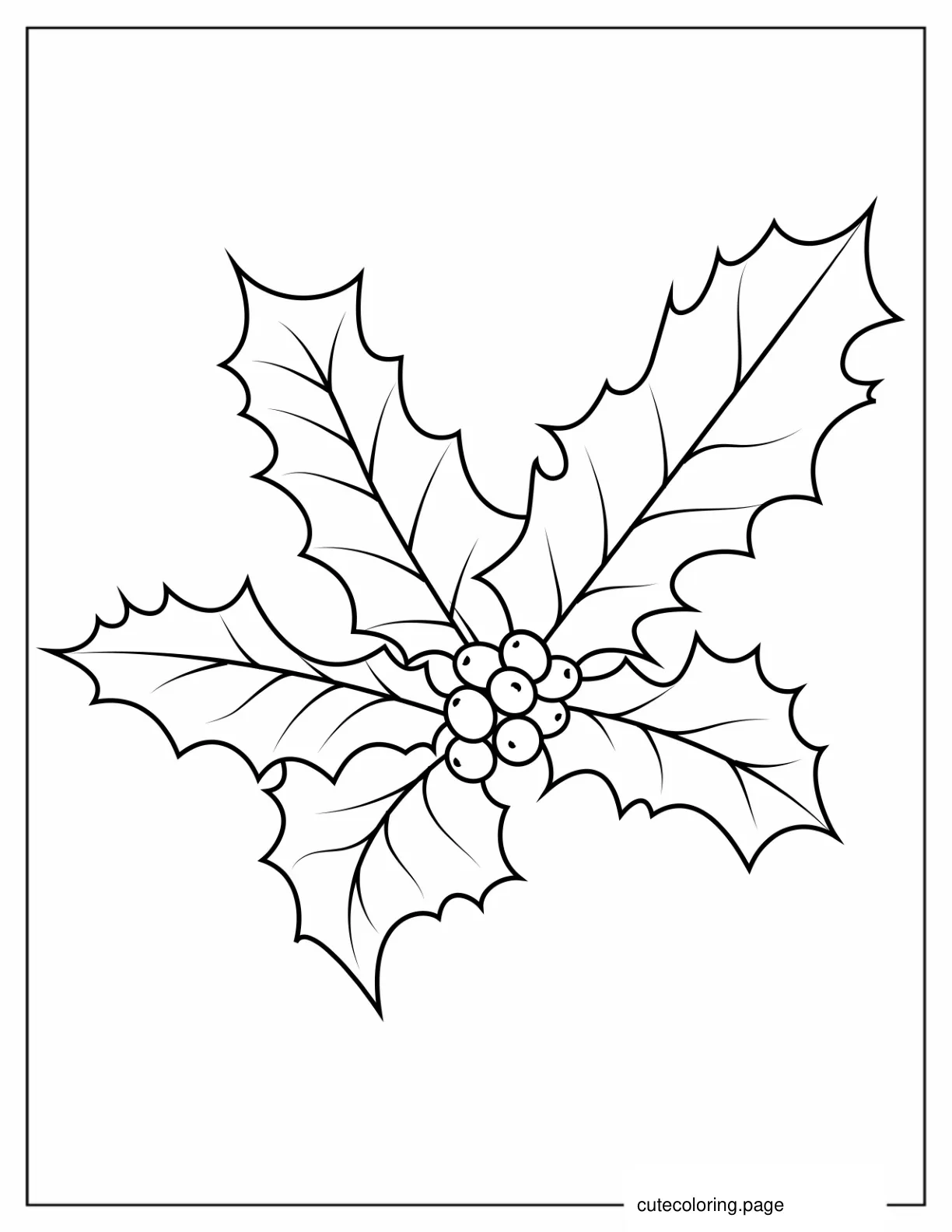 Simple To Color Mistletoe For Kids coloring page