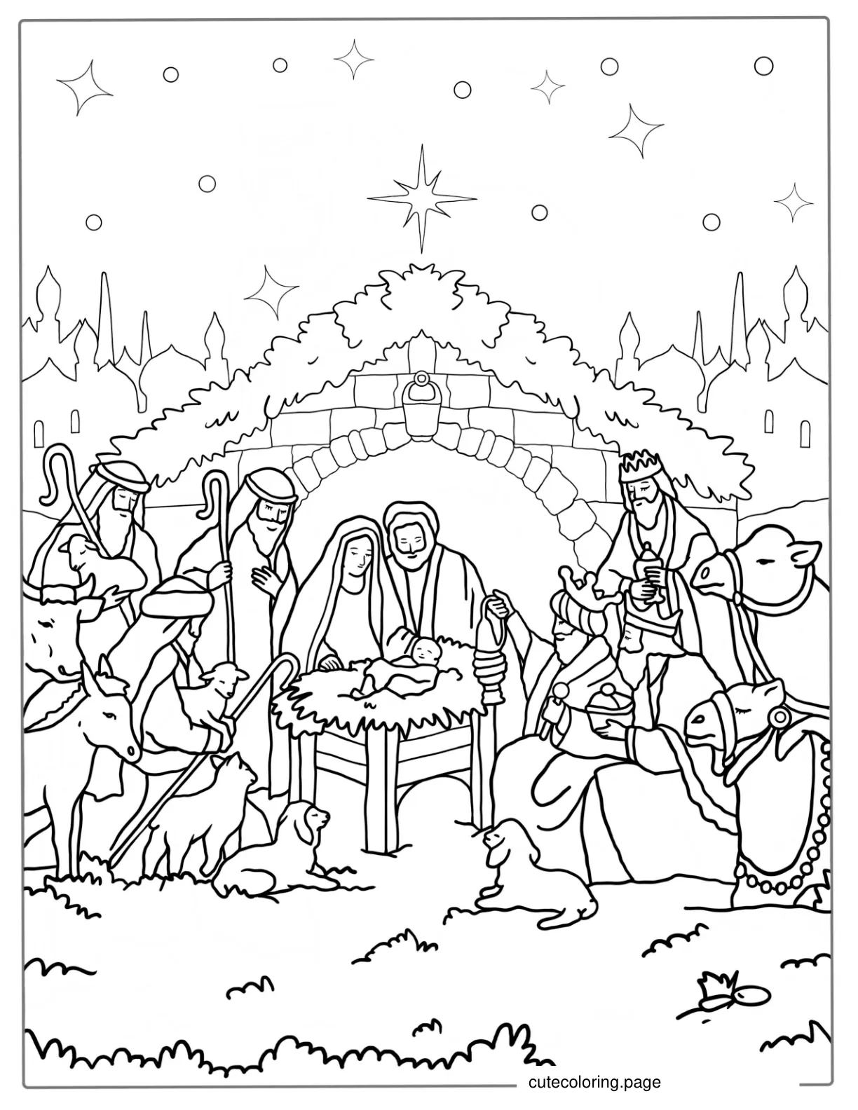 Christmas Nativity Coloring Page coloring page