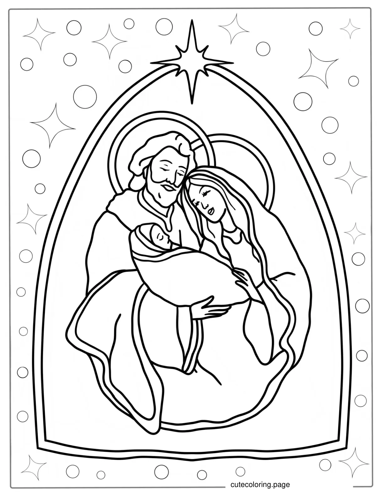 Coloring Page Of Baby Jesus Mary And Jospeh coloring page