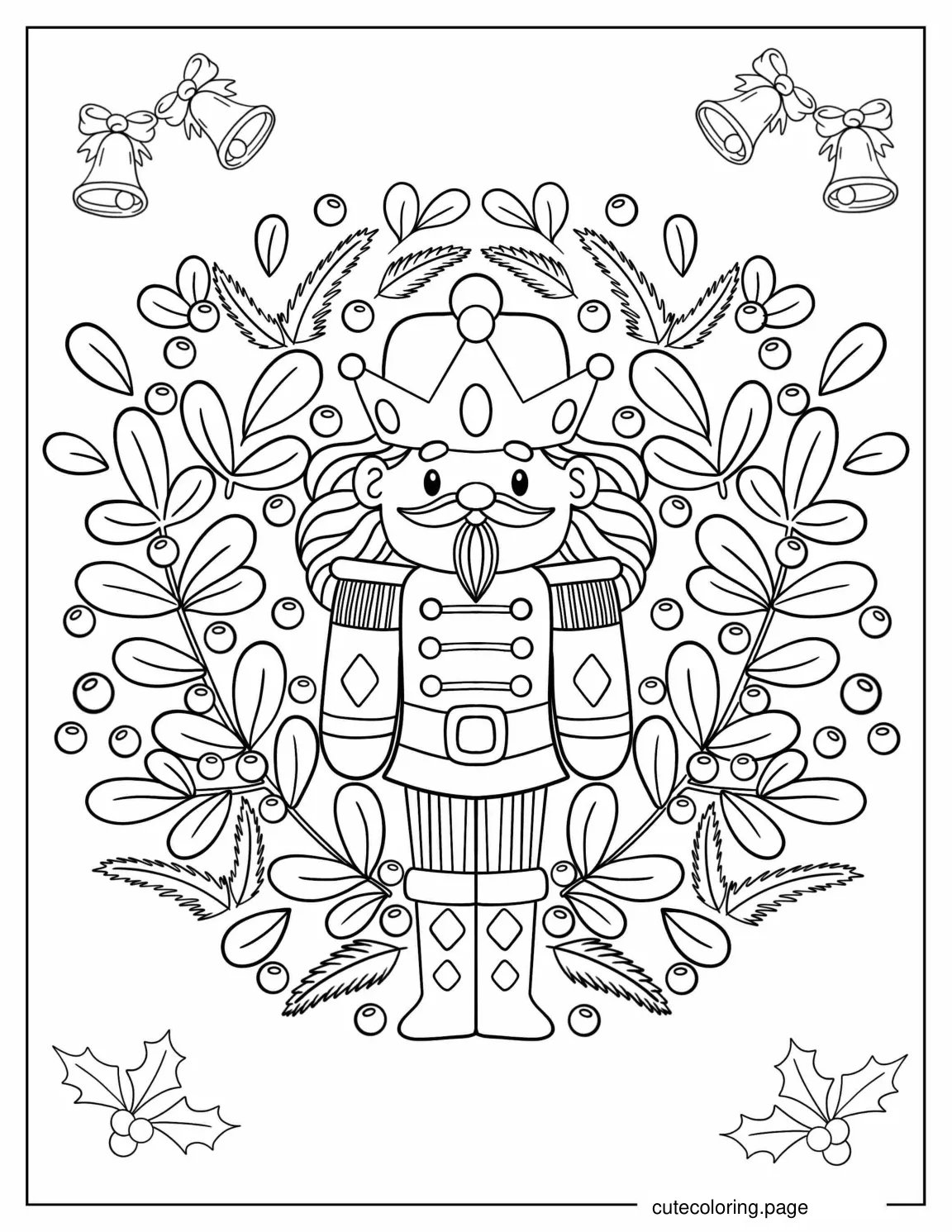 Christmas Themed Nutcracker To Color coloring page