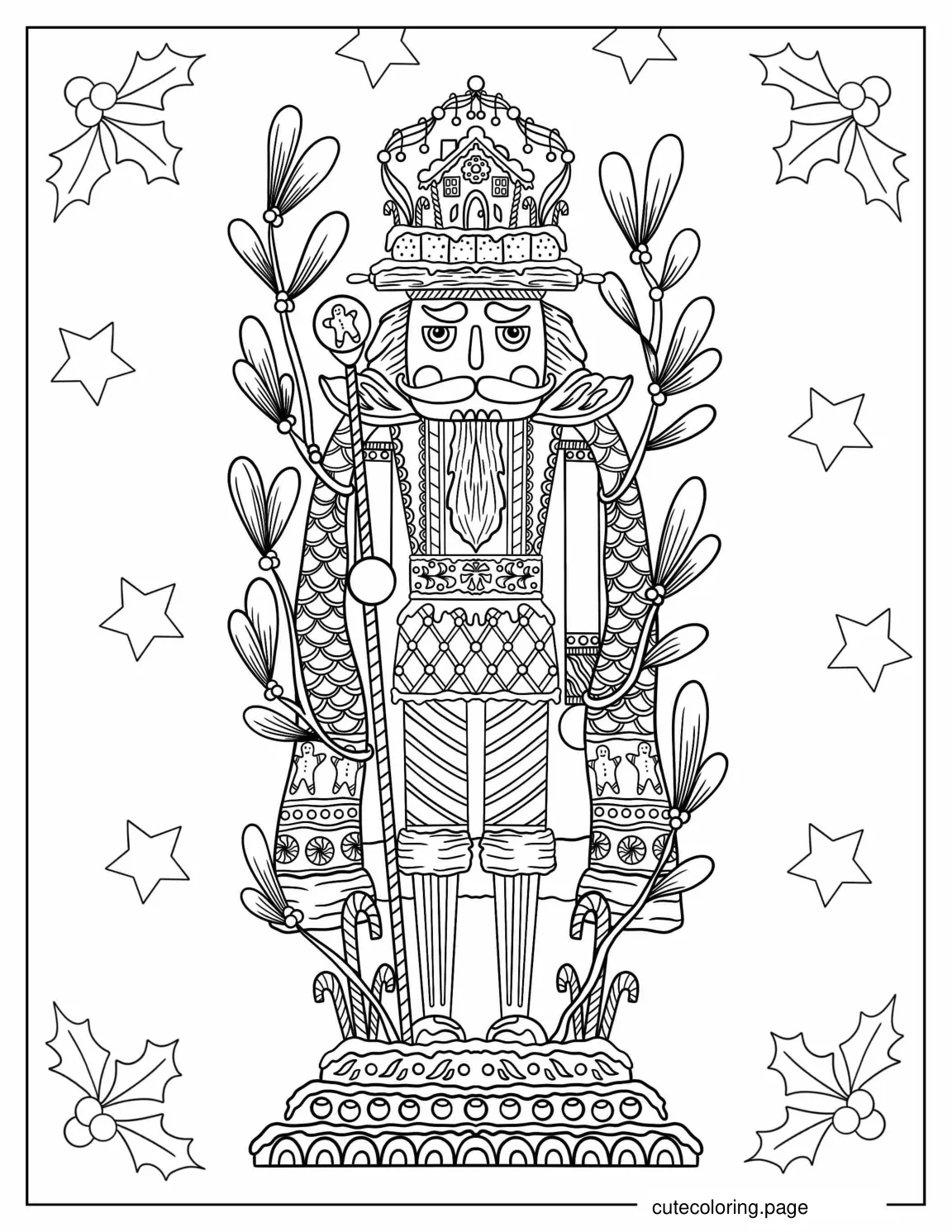 Detailed Nutcracker To Color For Adults coloring page