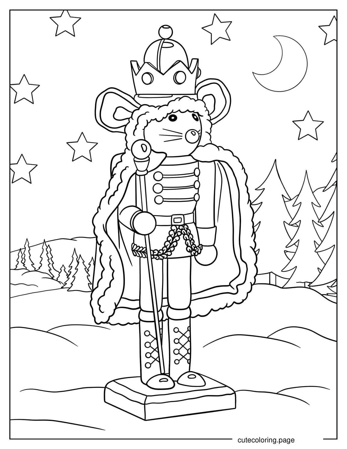 Simple To Color Mouse King coloring page