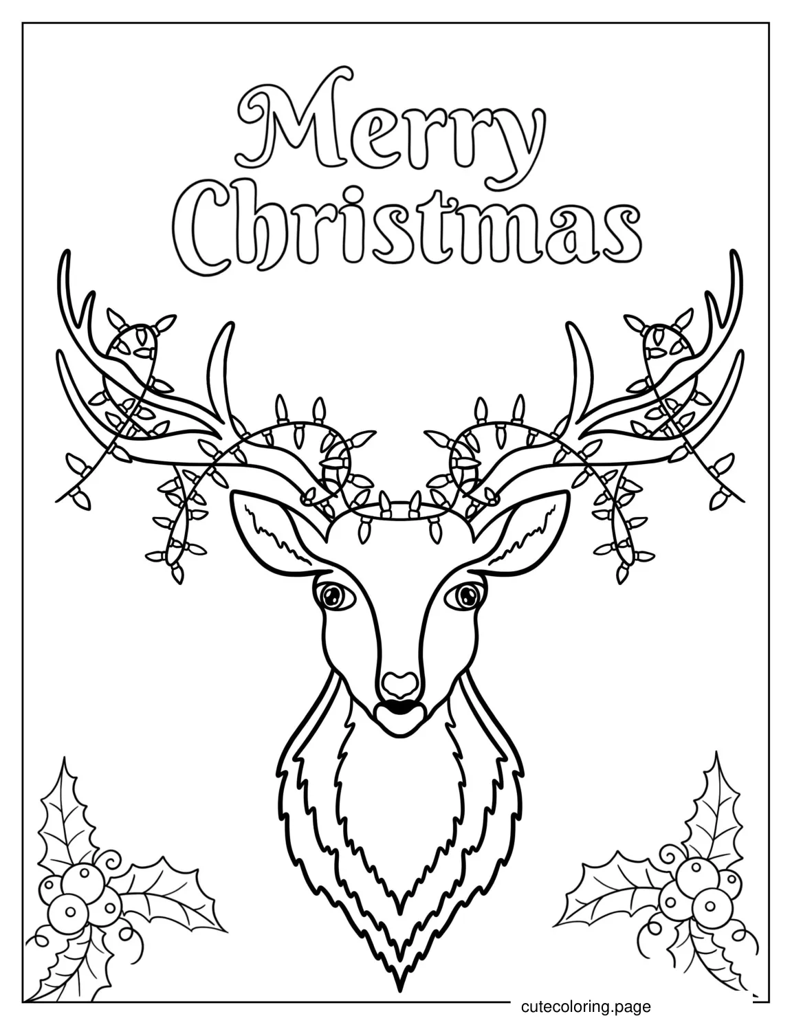 Aesthetic Reindeer Coloring Page For Adults coloring page