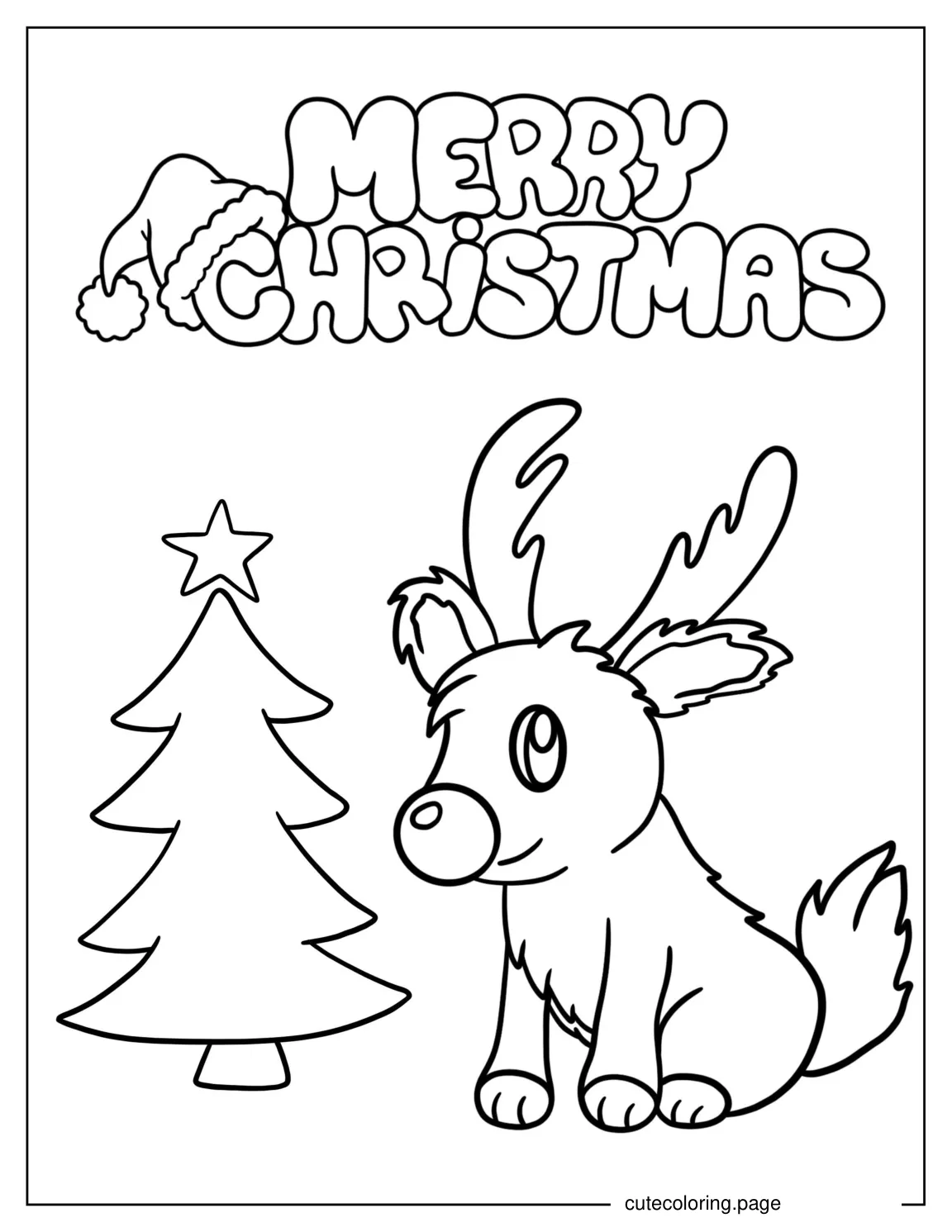 Baby Rudolph The Reindeer To Color coloring page