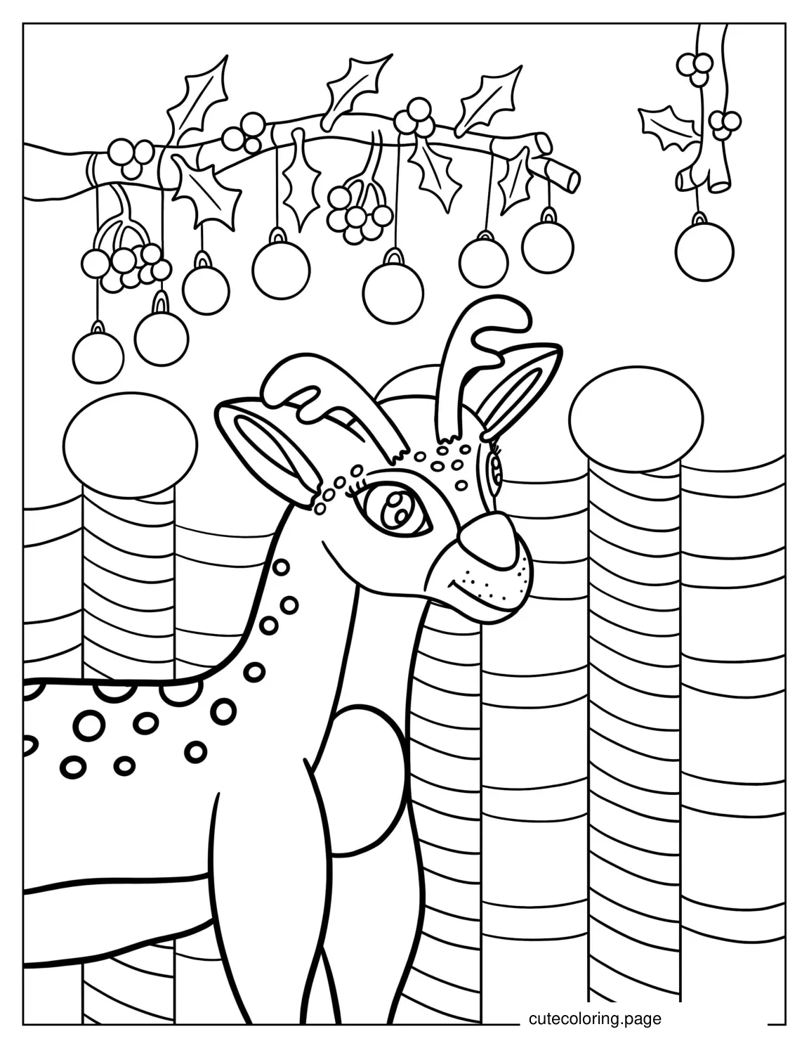 Cartoon Themed Reindeer To Color coloring page