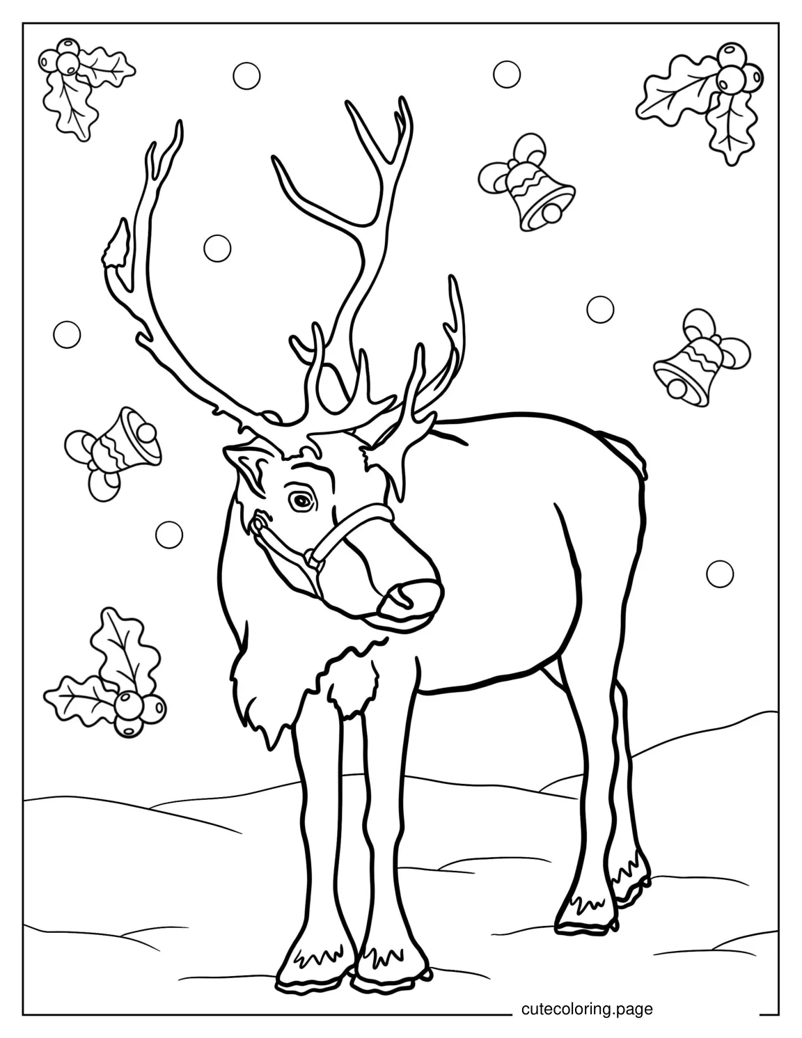 Realistic Looking Reindeer To Color coloring page