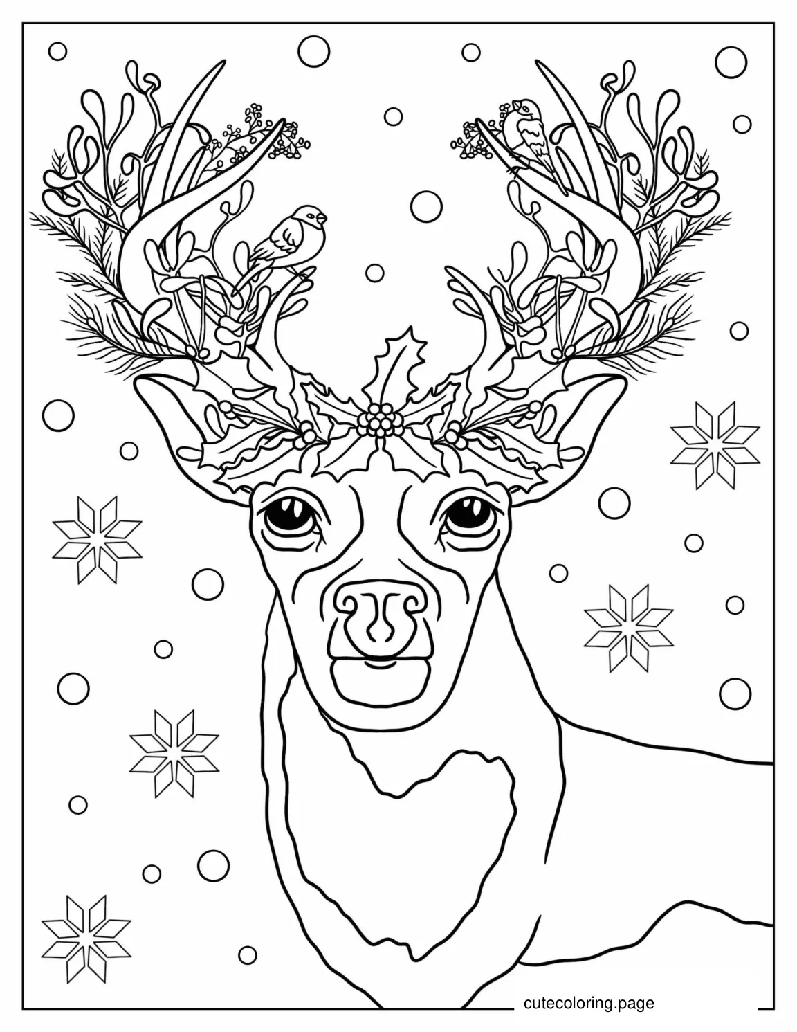 Relaxing Reindeer Coloring Sheet For Adults coloring page