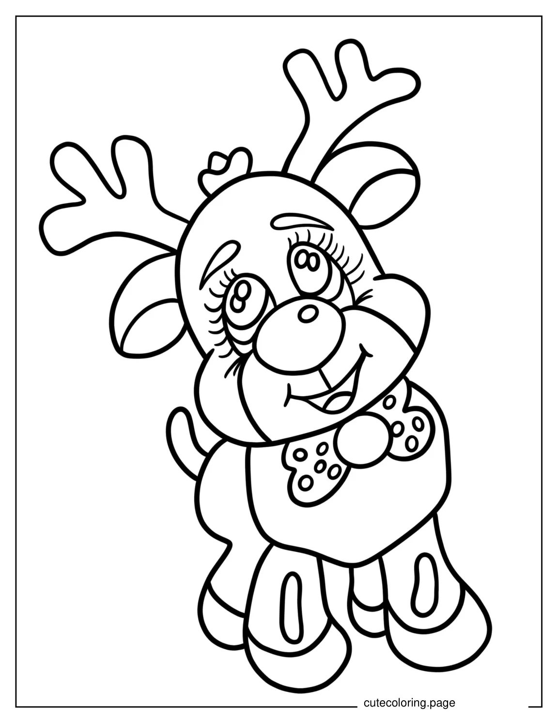 Super Cute Reindeer Coloring Page For Toddlers coloring page