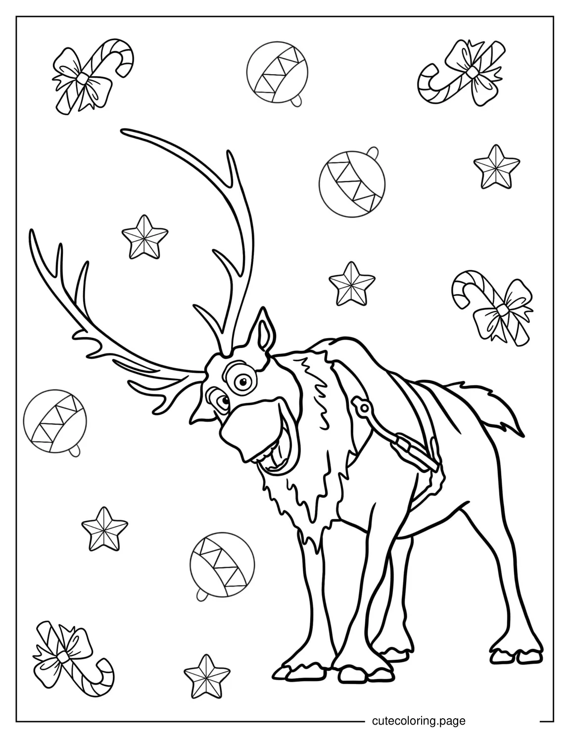 Sven The Reindeer To Color coloring page