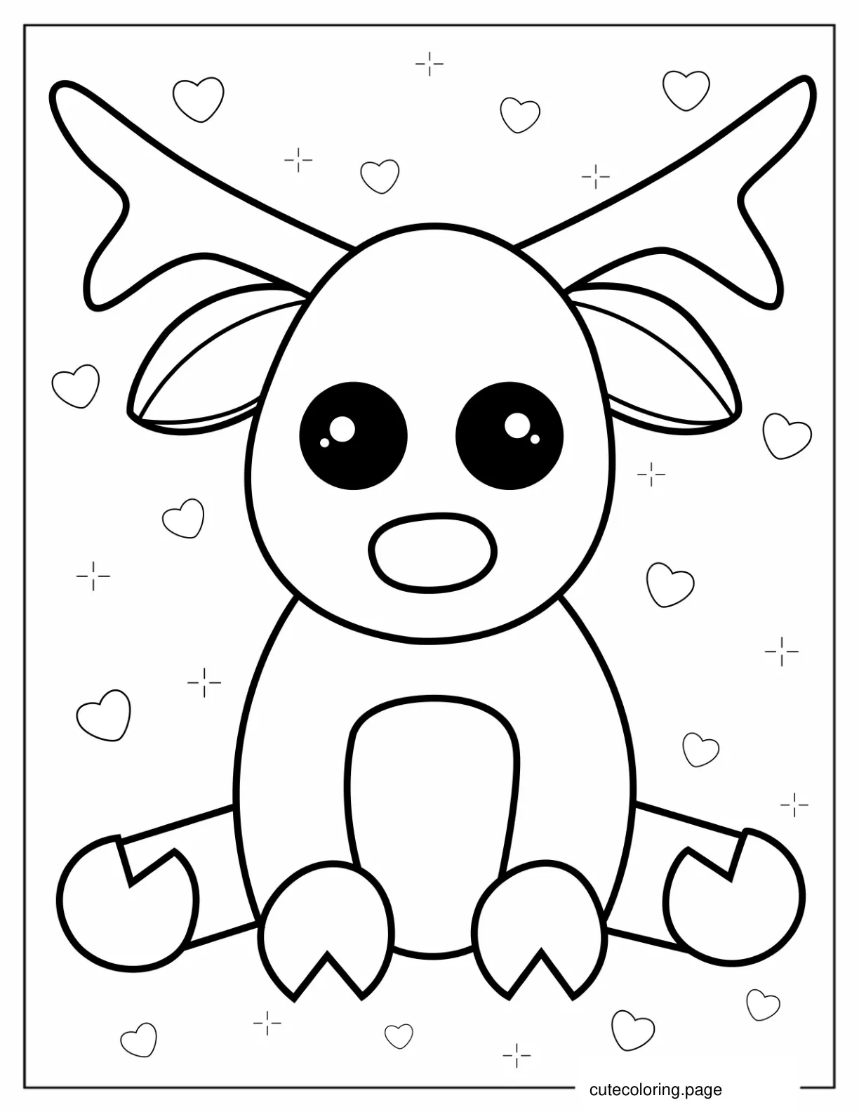 Adorable Rudolph Coloring Page For Preschoolers coloring page