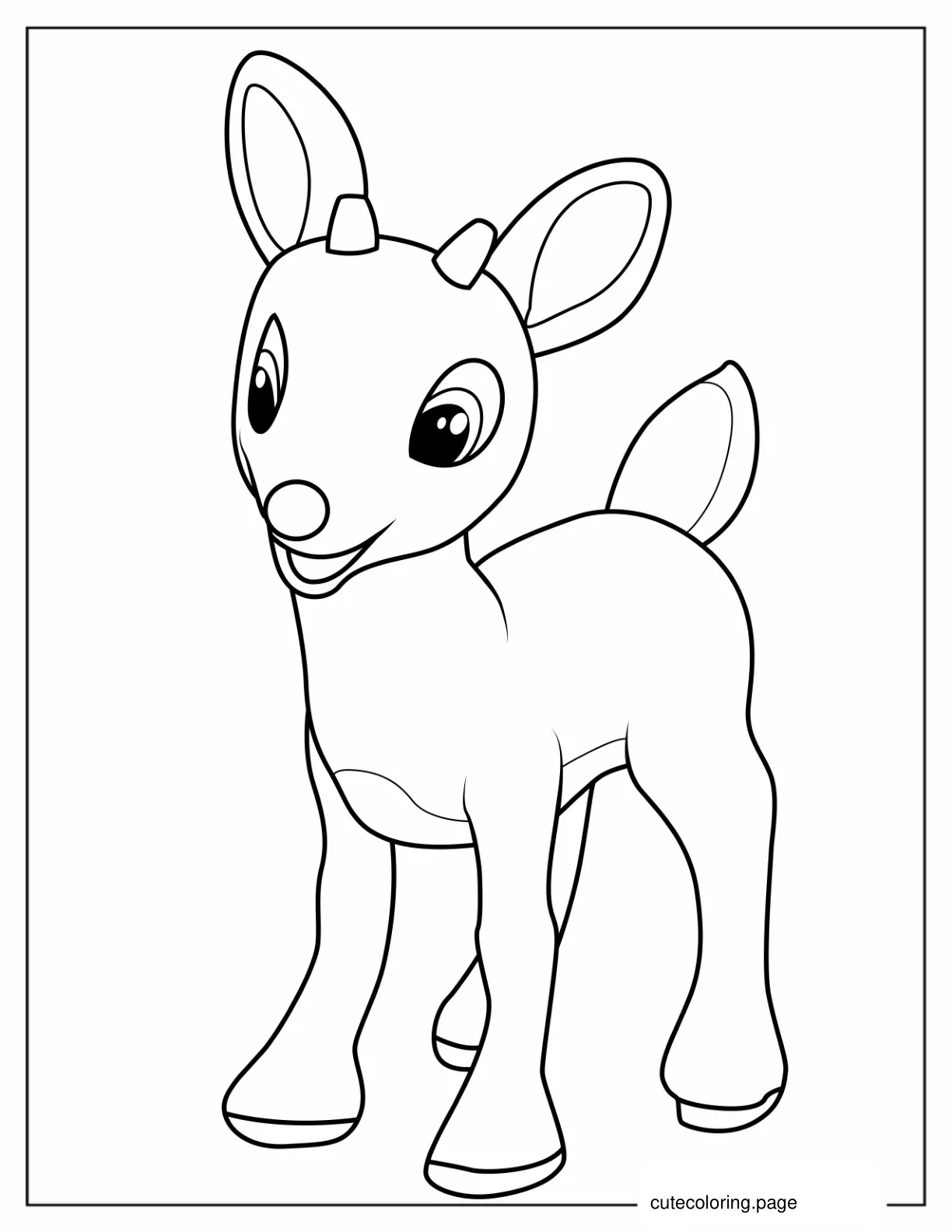 Baby Rudolph The Red Nosed Reindeer Coloring Sheet coloring page