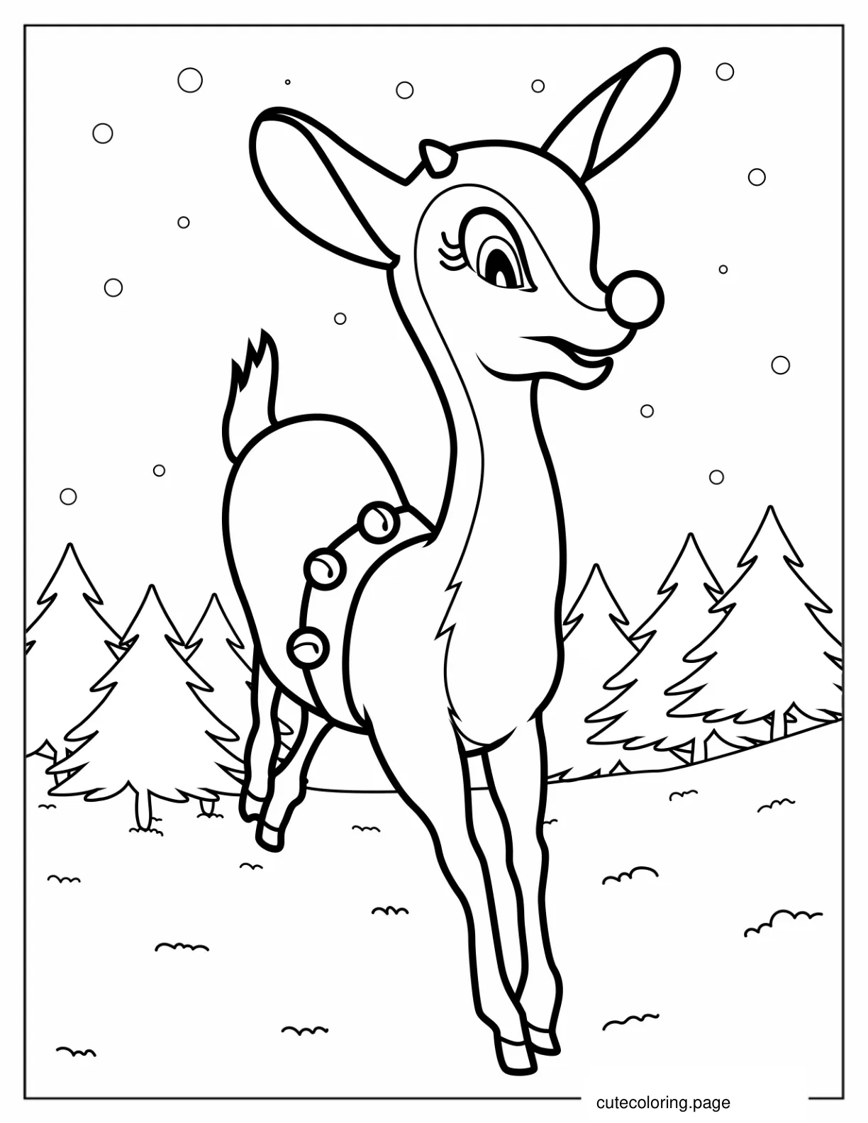 Rudolph The Reindeer Coloring Page coloring page