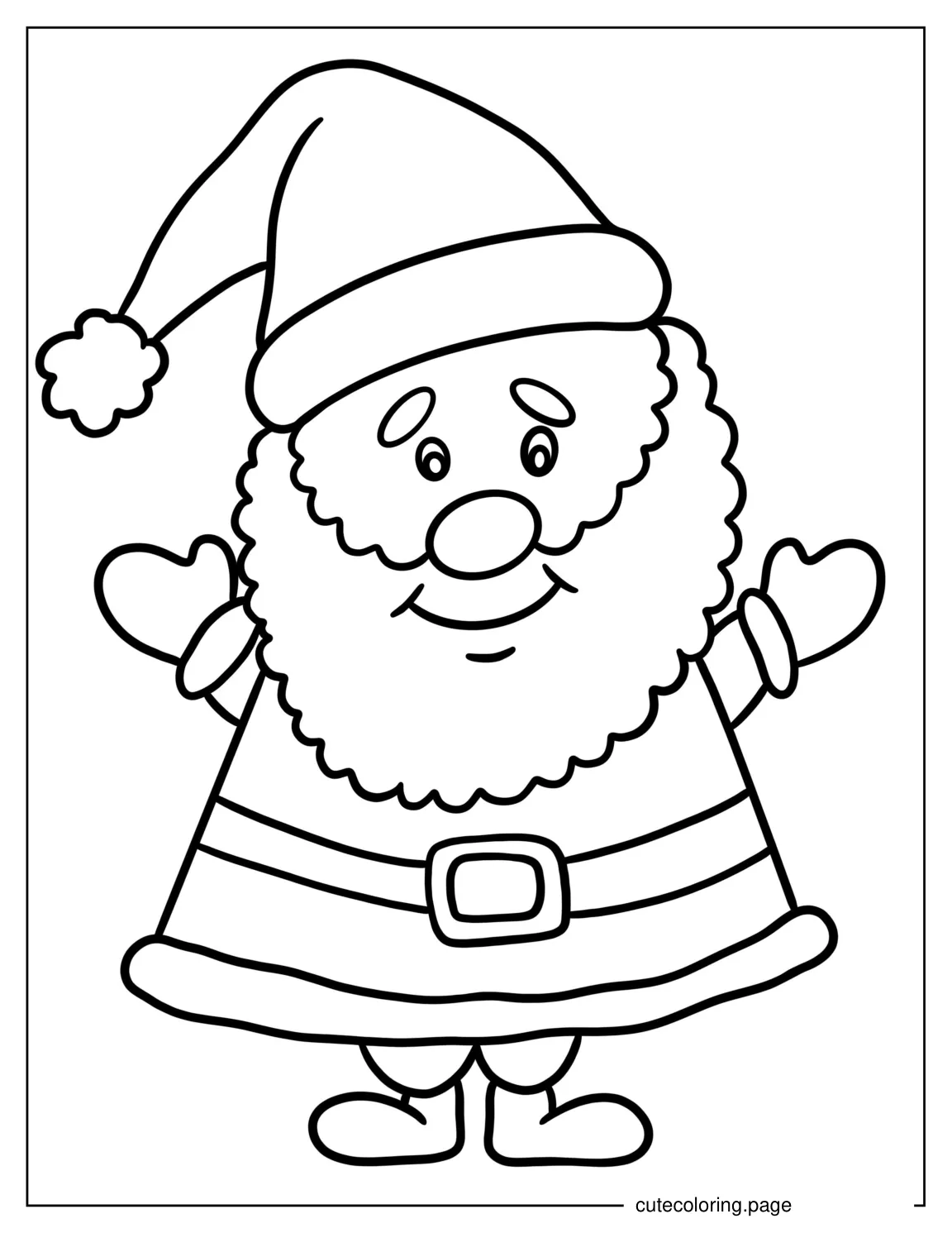 Adorable Simple Santa Claus Coloring Page For Preschoolers coloring page