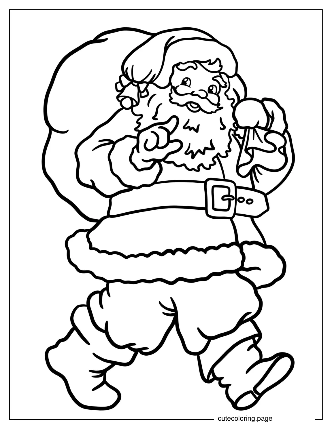 Coloring Page Of An Old Fashioned Santa coloring page