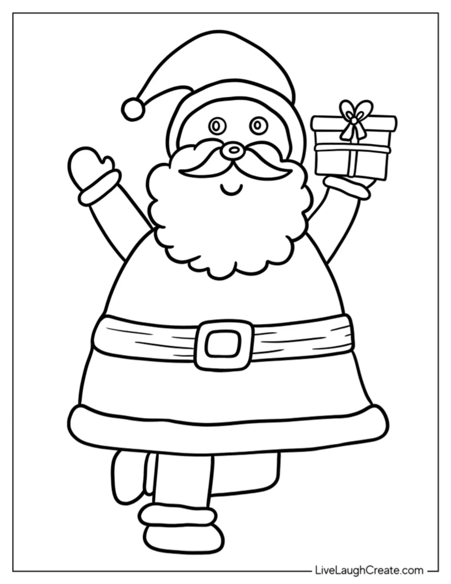 Easy Outline Of Santa To Color For Toddlers 1 coloring page