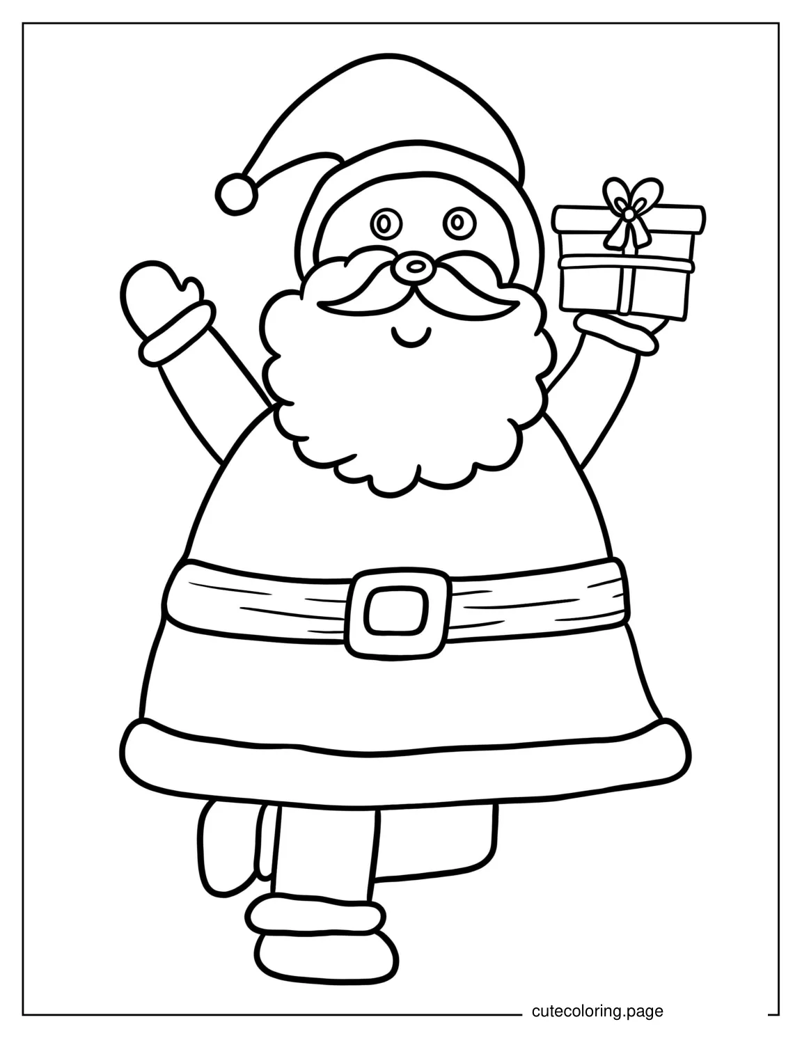 Easy Outline Of Santa To Color For Toddlers coloring page