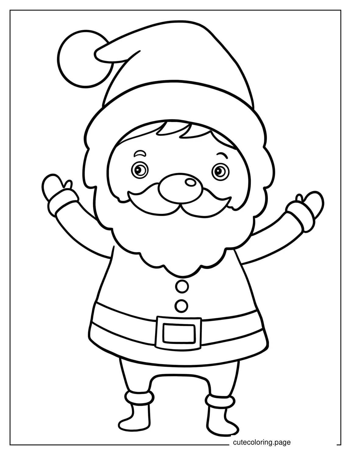 Easy Santa To Color For Preschoolers coloring page