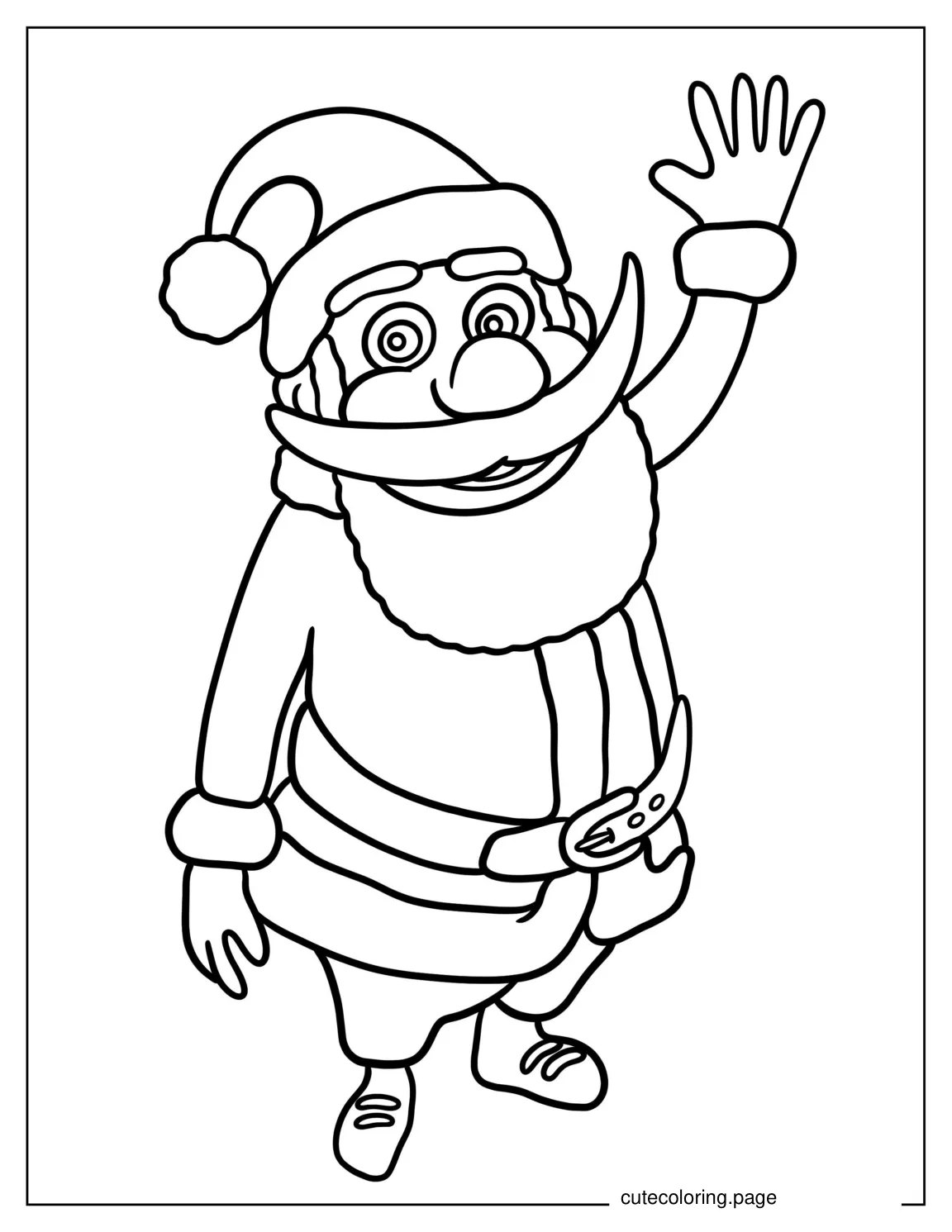 Father Christmas With Big White Beard To Color coloring page