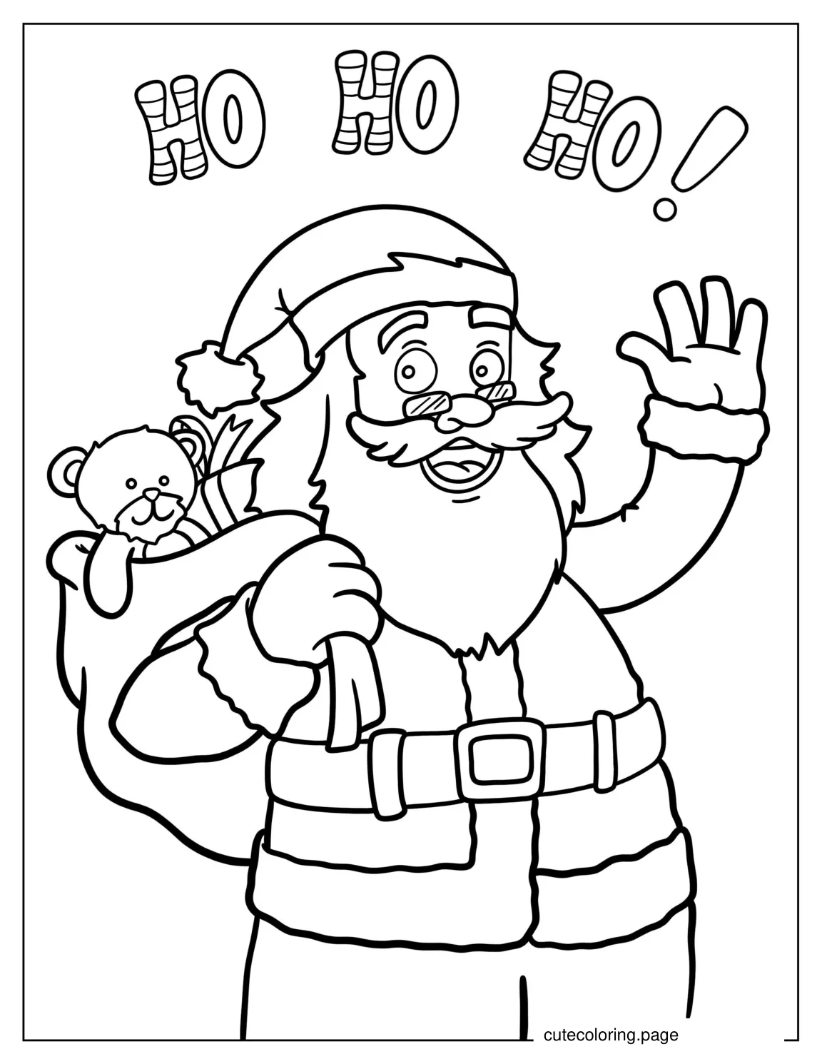 Ho Ho Ho Santa Coloring Page For Kids coloring page