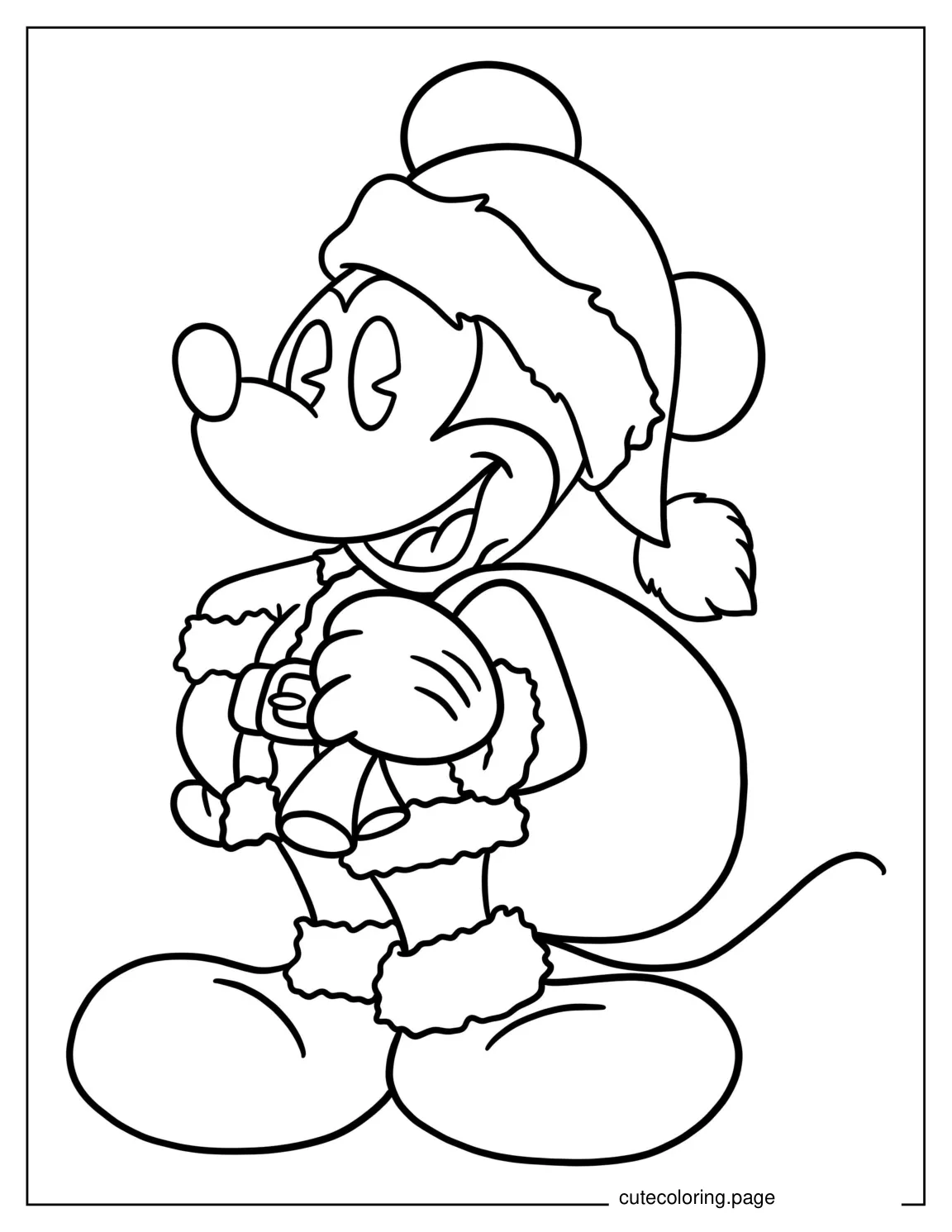 Mickey Mouse Santa Coloring Page coloring page