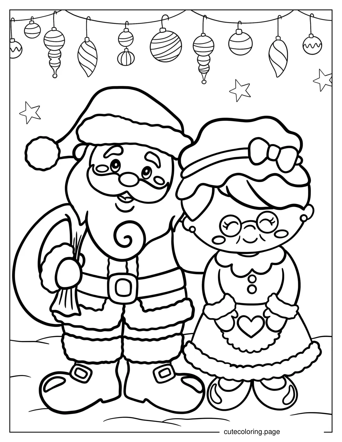 Mrs Claus And Mr Claus Coloring Sheet coloring page