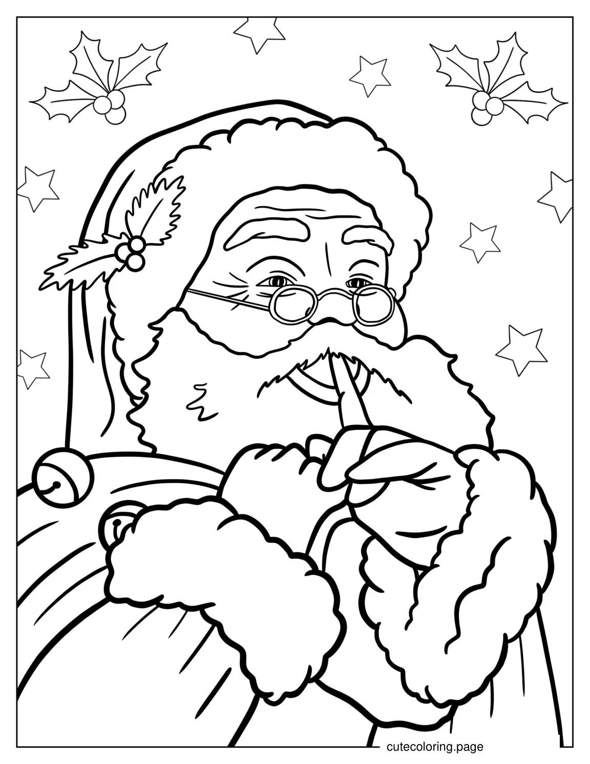 Old Fashioned Santa Coloring Page coloring page