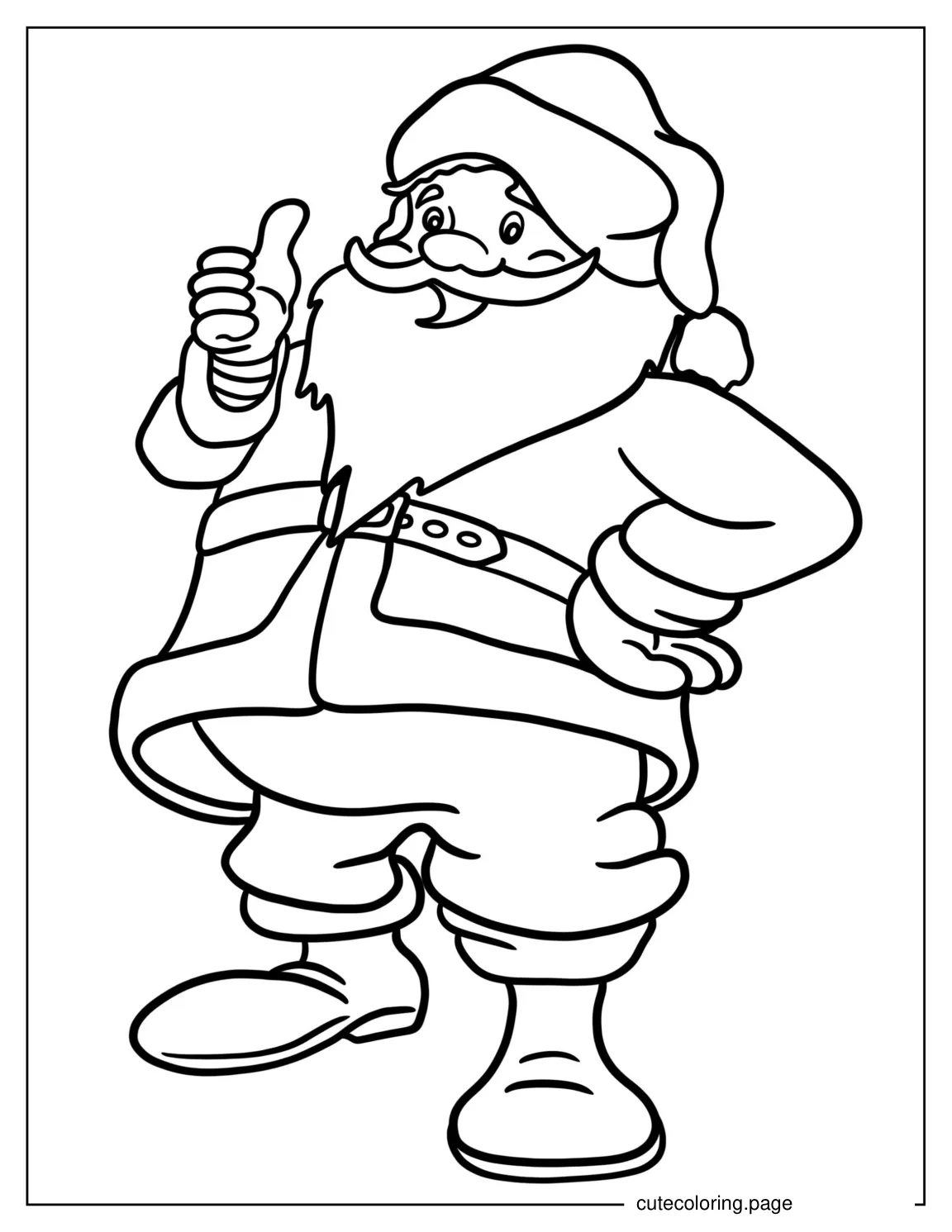 Plump Looking Santa To Color For Kids coloring page