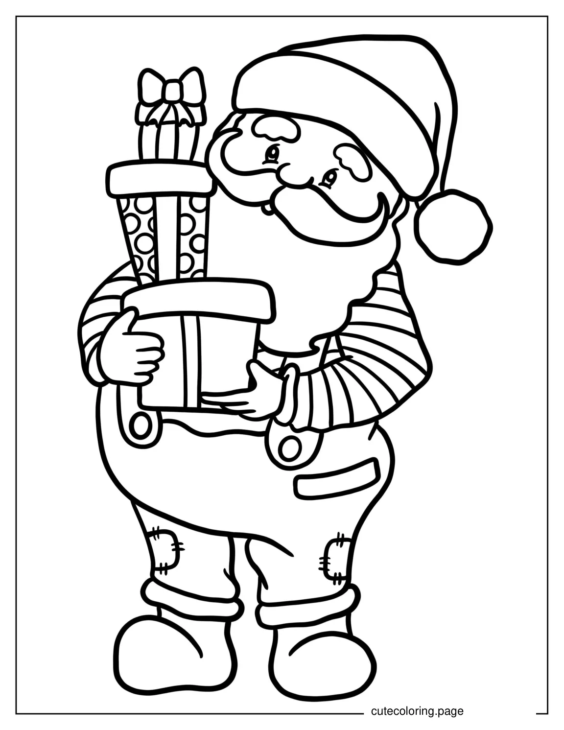 Santa Claus Holding Gifts For Children coloring page