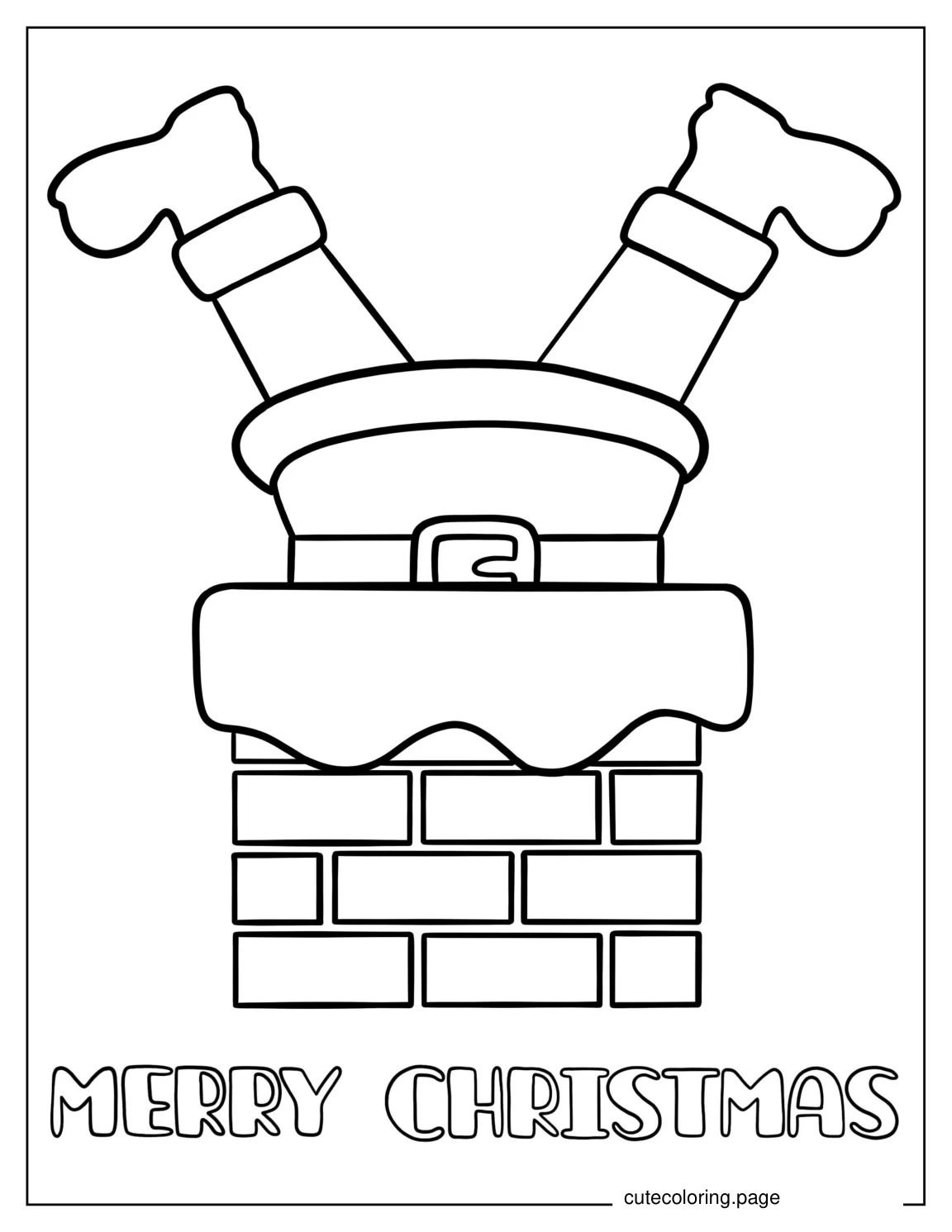 Santa Falling Into Chimney coloring page