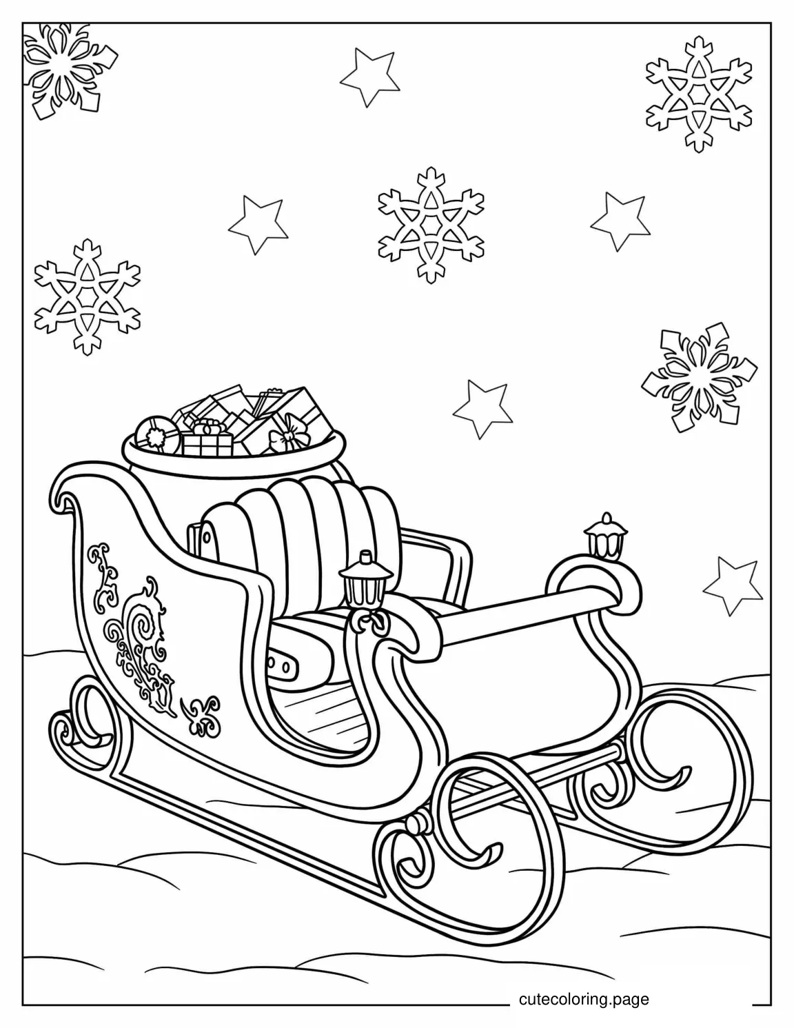 Santa_s Sleigh To Color coloring page