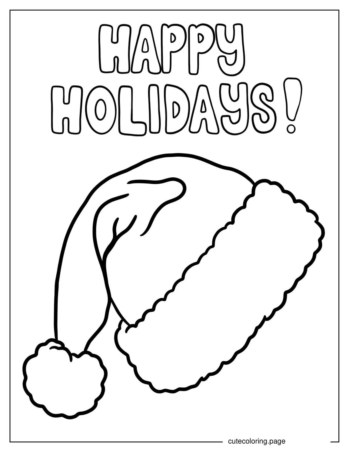 Santas Hat Coloring Page coloring page