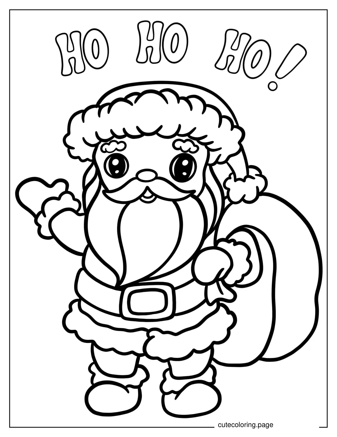 Super Cute Kawaii Santa Claus coloring page