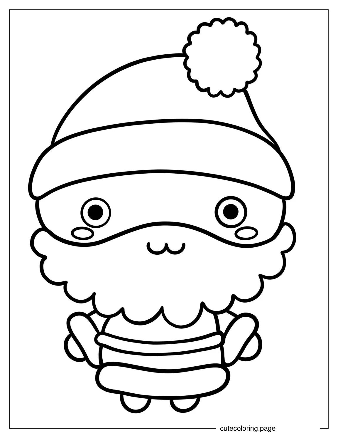 Super Easy Outline Of Santa To Color For Toddlers coloring page