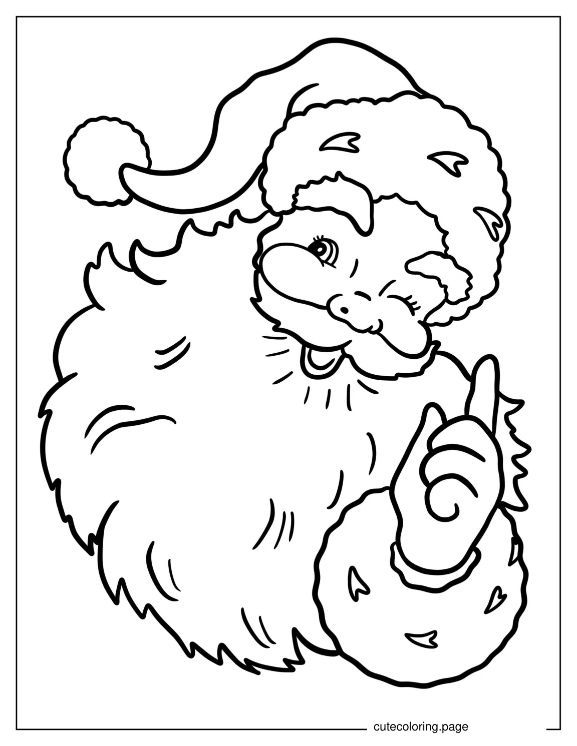 Winking Santa Face Coloring Sheet coloring page