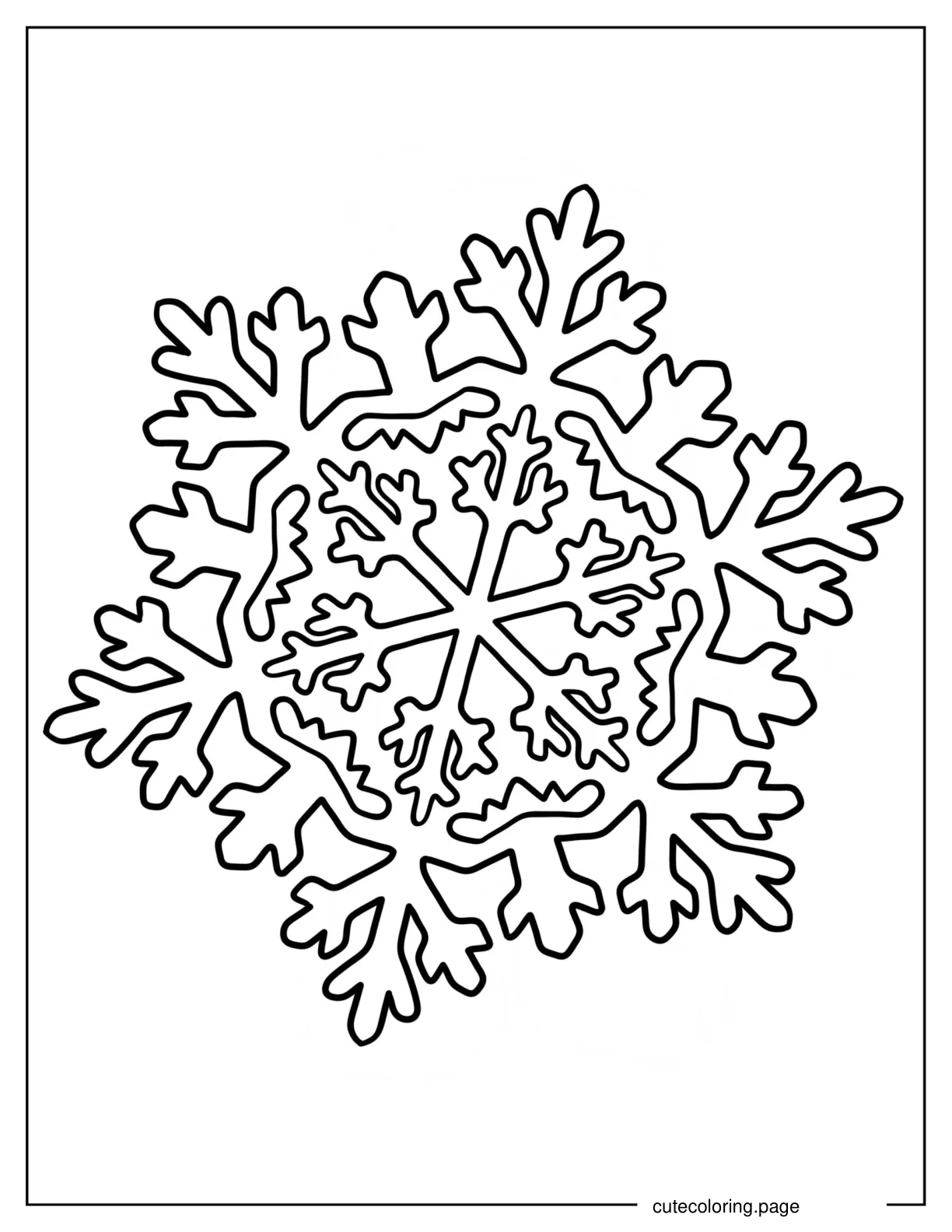 Detailed Crystal Snowflake coloring page