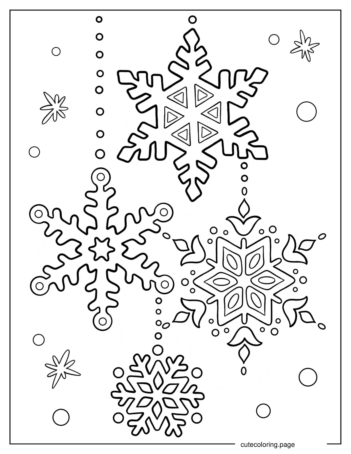 Snowflake Ornaments Coloring Page coloring page