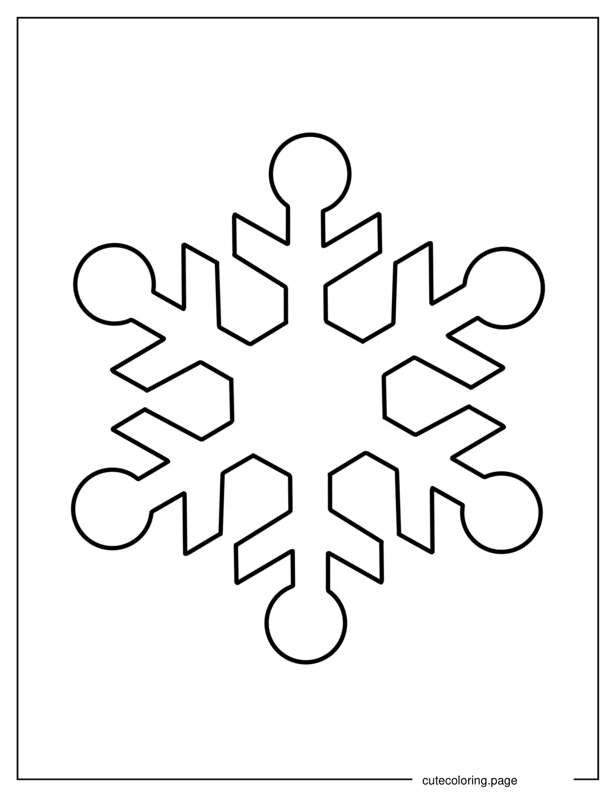 Stellar Snowflake With Round Tips Coloring Sheet coloring page