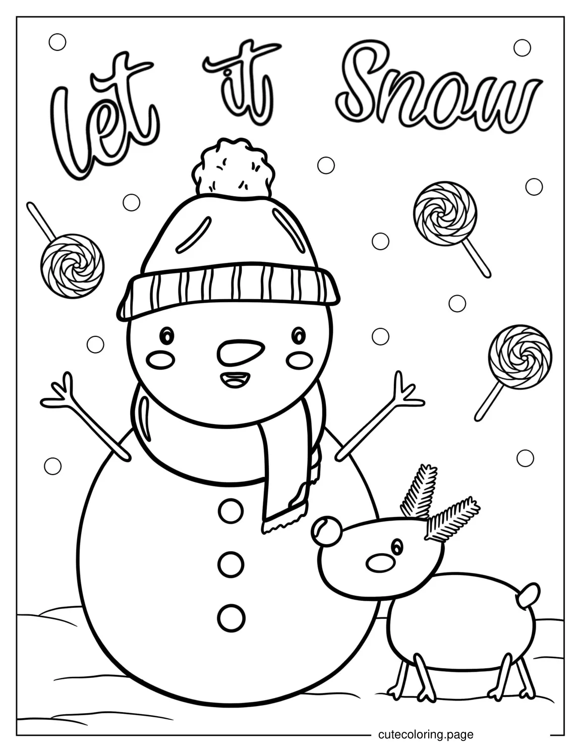 Aesthetic Snowman To Color coloring page