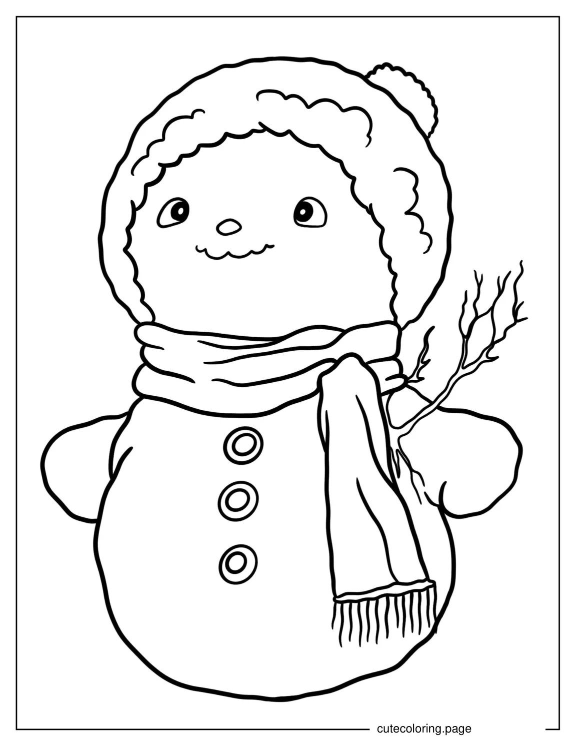 Baby Snowman To Color For Kids coloring page