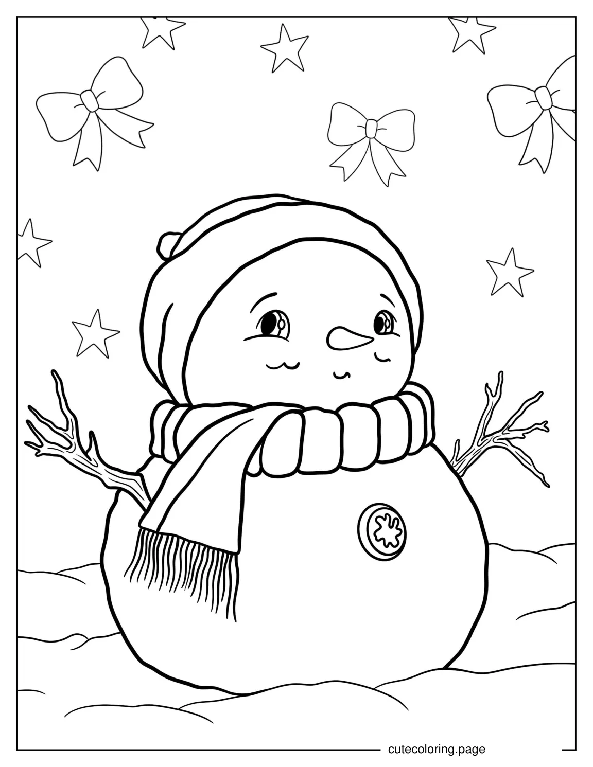 Cute Baby Snowman Coloring Page coloring page